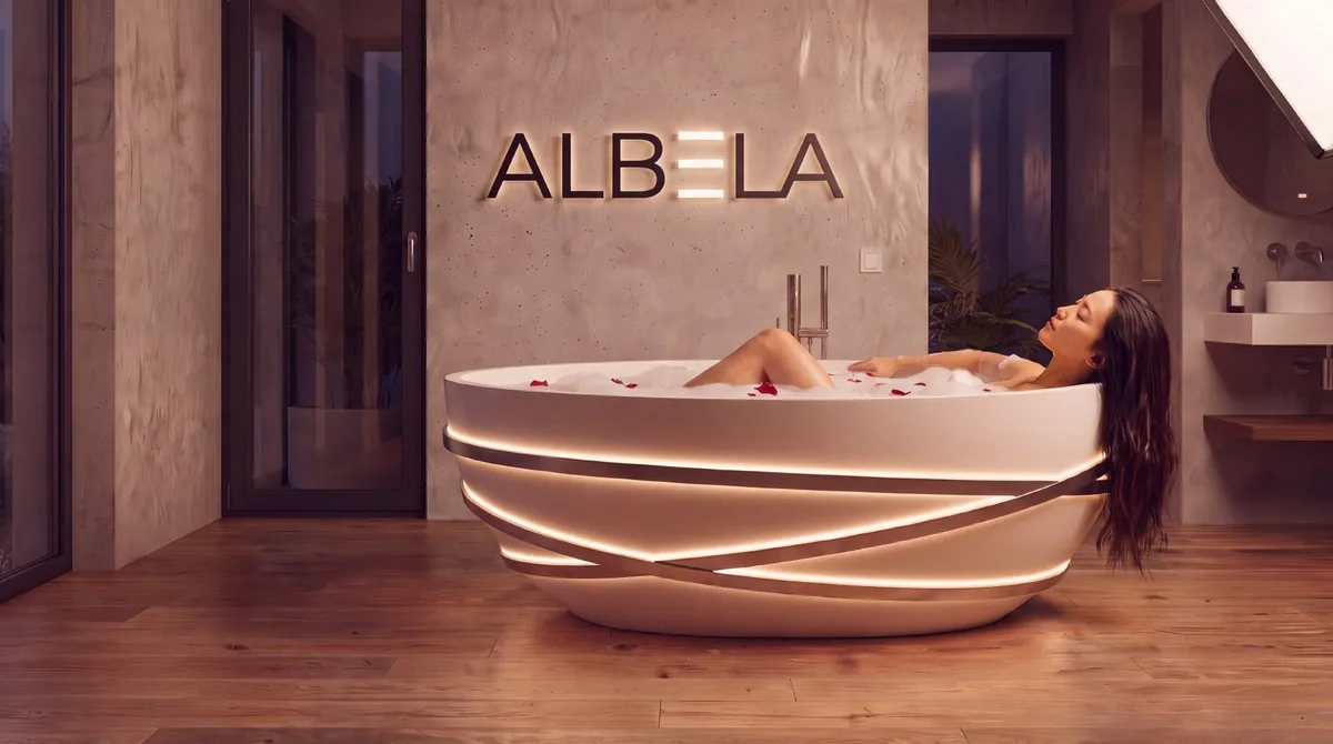 Ванна ALBELA из акрилового камня Solid Surface марки LISTACRYL — пример изделия, отлитого на акриловой линии POLYBLENDER в Киришах